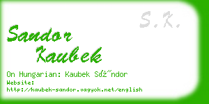 sandor kaubek business card